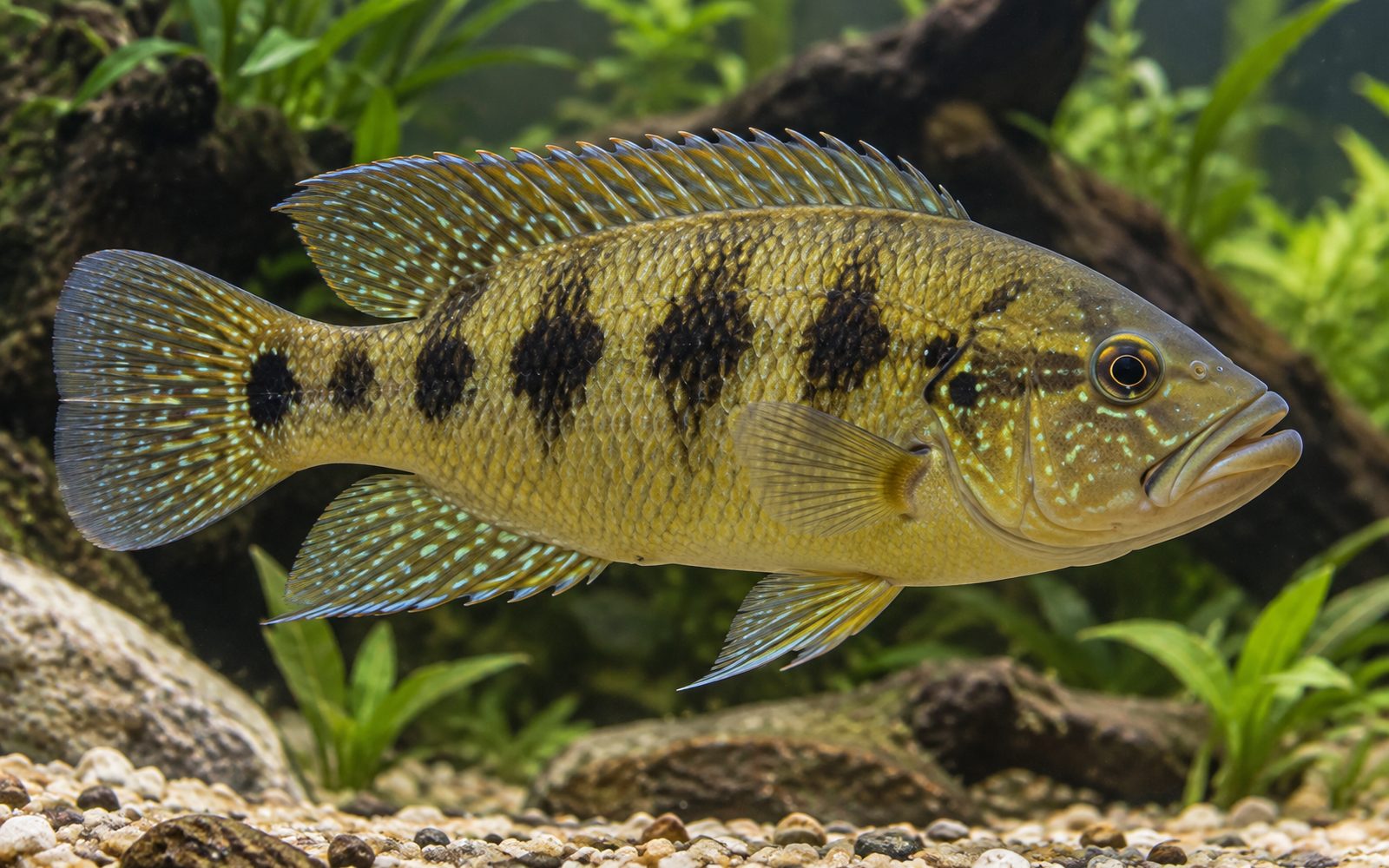 Bantlı Mücevher Çiklit (Hemichromis fasciatus)