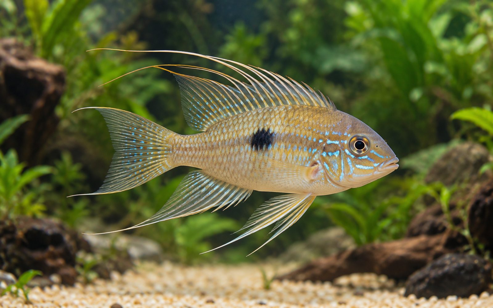 İplik Yüzgeçli Akara (Acarichthys heckelii)