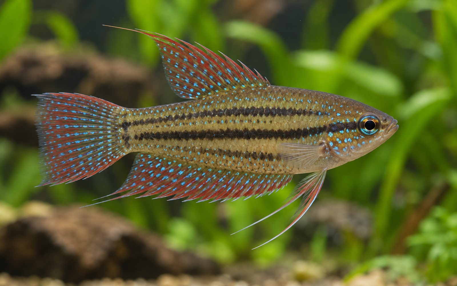 Ötücü Gurami (Trichopsis vittata)