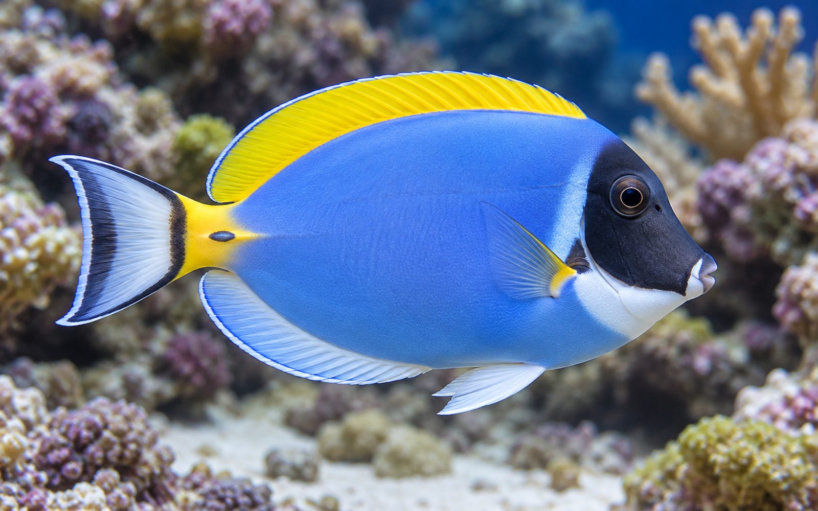Powder Blue Tang (Acanthurus leucosternon)